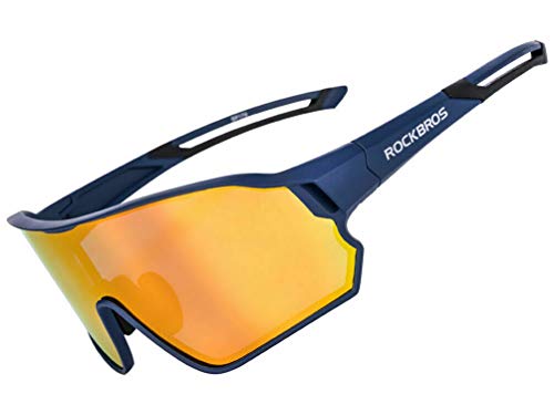 ROCKBROS Fahrradbrille Polarisierte Sonnenbrille Sportbrille Radbrille Herren Damen mit UV400-Schutz TR90-Rahmen für Outdoor-Sport Radfahren Laufen