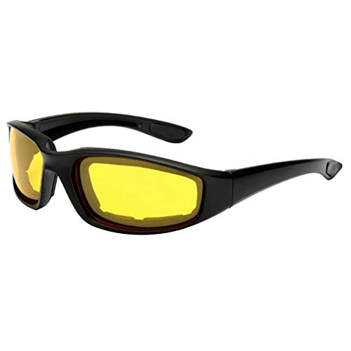 balikha Unisex Schnee Brille Winddicht 100% UV Schutz, Radfahren Motorrad Schneemobil Brille, Outdoor Sport Mähen Brille - Gelb