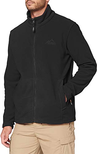 normani Herren Dicke Fleecejacke Fleece Jacke Outdoor Jacke Sportjacke aus schnelltrocknendem 280 g/m² Polyester Farbe Schwarz Größe S/48