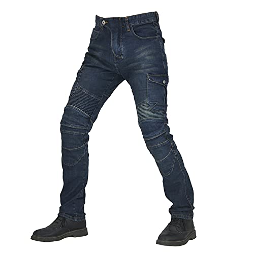 laoonl 2021 Motorrad-REIT-Denim-Rennhose für Herren Multi Pocket Design Anti-Fall-Jeans