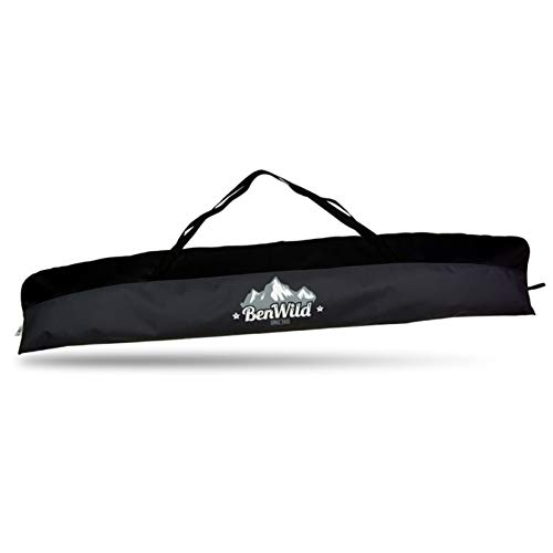 Rawstyle Skitasche Erwachsene Skisack für Ski Skistöcke 160cm oder 180cm wasserdicht Ski Bag Ski Cover Wintersport Skiaufbewahrung Modell 2 (schwarz-schwarz (180cm))