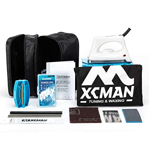 XCMAN Komplettes Ski- und Snowboard-Set mit Wachsbügeleisen, Ski-Wachs, Kanten-Tuner, PTEX für Tuning, Reparatur und Wachsen