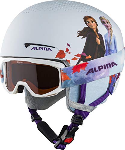 ALPINA Unisex - Kinder, ZUPO DISNEY SET Skihelm, Frozen II, 51-55 cm