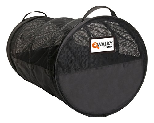 dobar 62400 Walky Tunnel - Riesige -Transportbox für Haustiere im Auto, Faltbare Luxus-Transporttasche für mehrere Hunde und Katzen, Durchmesser 60 x 120 cm, XXL, schwarz