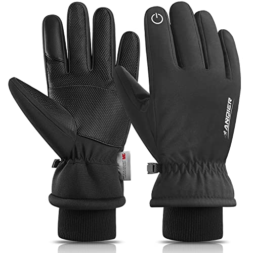 Anqier Warm Winterhandschuhe wasserdichte Touchscreen Handschuhe Fahrradhandschuhe Skihandschuhe Unisex Sporthandschuhe für Laufen Skifahren Motorrad
