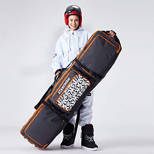 XCMAN Snowboardtasche mit Rollen Robuste Snowboard-Tasche Für -Skitrage-Rucksack Flugreisen geeignet 165x38x30cm