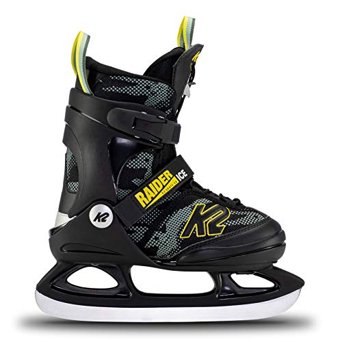K2 Skates Jungen Schlittschuhe Raider Ice — Green - Yellow — EU: 26 - 31 (UK: 7 - 11 / US: 8 - 12) — 25E0010