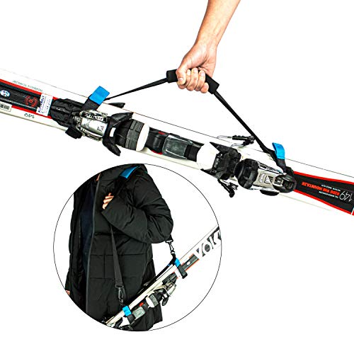 PROSKI - Premium Ski Tragegurt mit ergonomischen Schultergurt & starkem Klettverschluss - Ski Gurt Strap aus reißfesten Materialien gefertigt - Robuste Skitasche Skibag zum leichten Transport von Ski