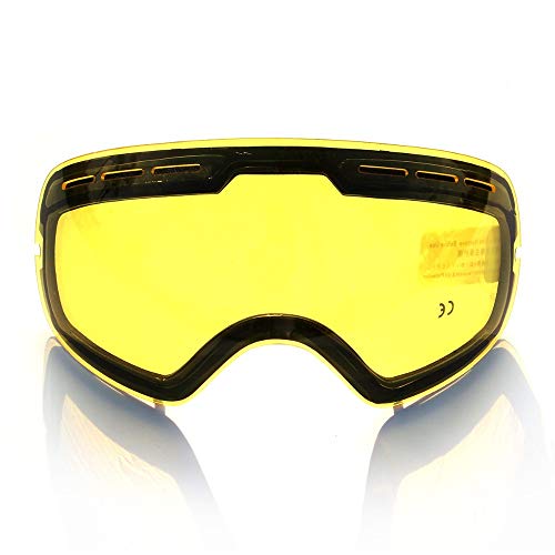 Skibrille Doppel-Aufhellungslinse für Skibrillen der Erhöhung der Helligkeit bewölkte Nacht (nur Linse) 99 (Color : Yellow)