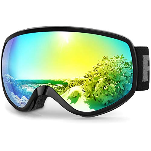 findway Skibrille Kinder, Snowboardbrille Helmkompatible Schneebrille Verspiegelt 100% UV-Schutz Anti-Nebel Kinder Skibrille für Jungen Mädchen 3-8 Jahre Skifahren Skaten Snowboarden