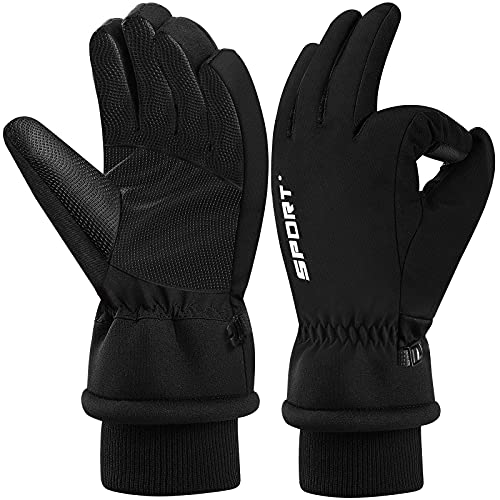 Winterhandschuhe Herren Damen Touchscreen Handschuhe Wasserdicht Skihandschuhe 3M Thinsulate Warme Fahrradhandschuhe für Laufen Skifahren Wandern Motorrad Radfahren (Large)