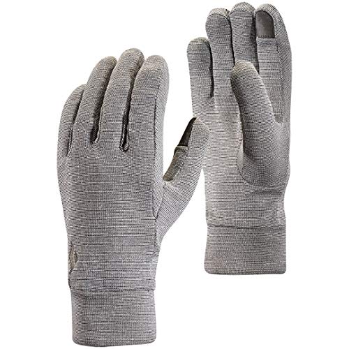 Black Diamond Lightweight Wooltech Handschuhe für sportliche Aktivitäten / Leichter Innenhandschuh aus Fleece & Wolle mit digitalen Fingern / Unisex, Slate, Größe: XS