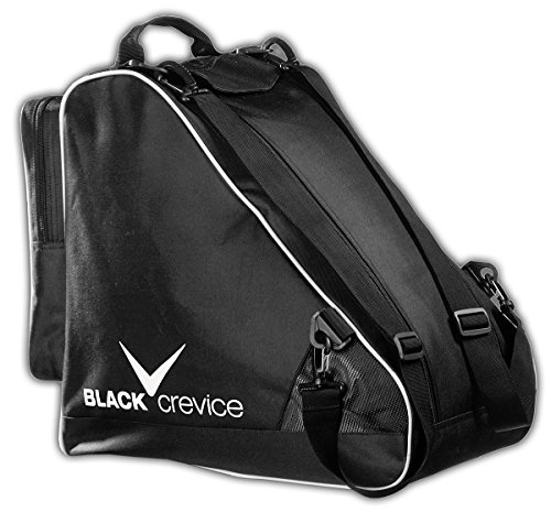 Black Crevice Skischuhtasche I Tasche für Snowboardschuhe & Skischuhe I Skischuhe-Tasche mit großem Hauptfach & Nebenfach mit Reißverschluss I Verstellbarer Schultergurt I Maße: 43x27x42cm